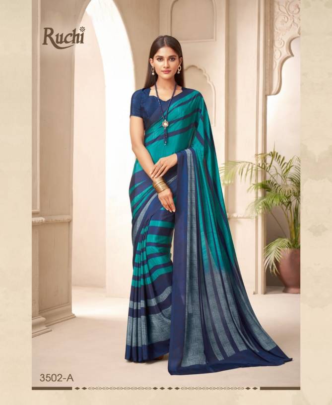 Ruchi Lotus Silk Casual Daily Wear Crepe Printed Latest Saree Collection